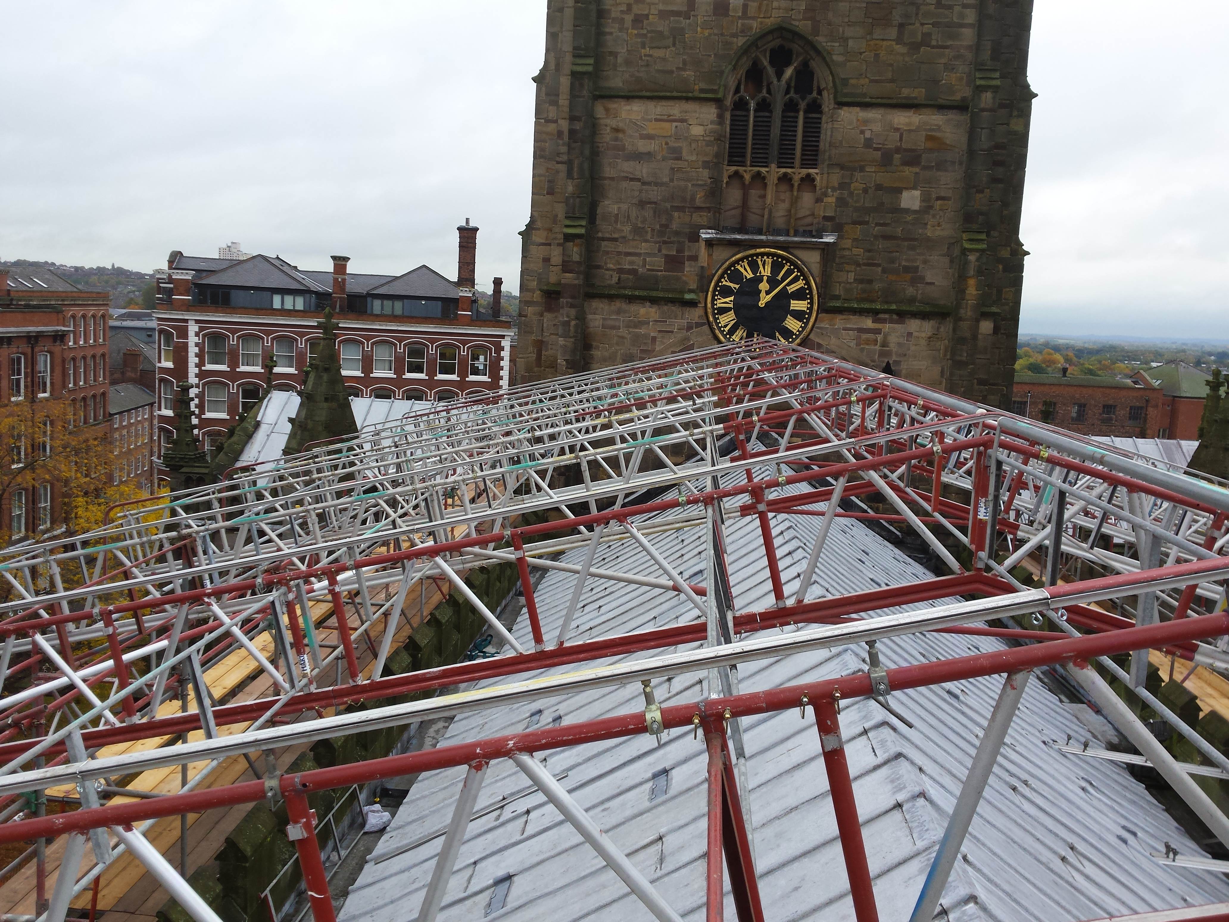 Tamworth Scaffolding: Temporary Roof Derby Cathedral - Temporary Roofs Temporary Roof Derby Cathedral
